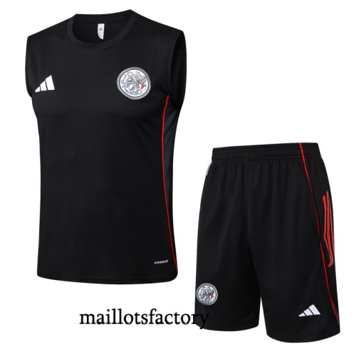 Site Maillot d'entrainement Ajax Debardeur 2025/26 Noir/Rouge/Gris Kit