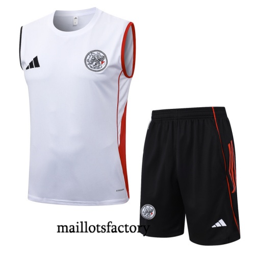Achat Maillot d'entrainement Ajax Debardeur 2025/26 Blanc/Rouge/Noir Kit