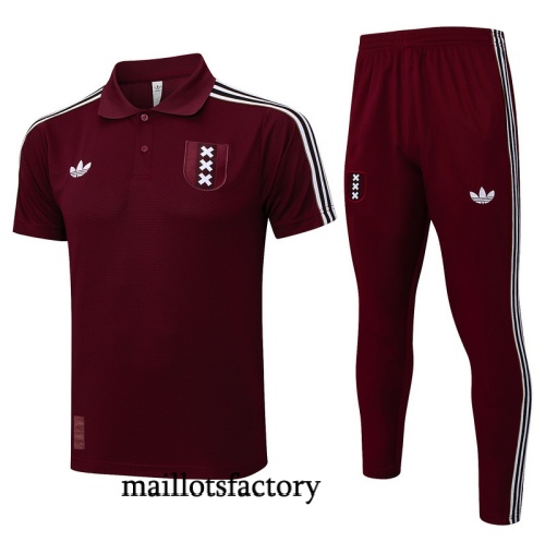 Achat Maillot d'entrainement Ajax Polo 2025/26 Rouge/Blanc Kit