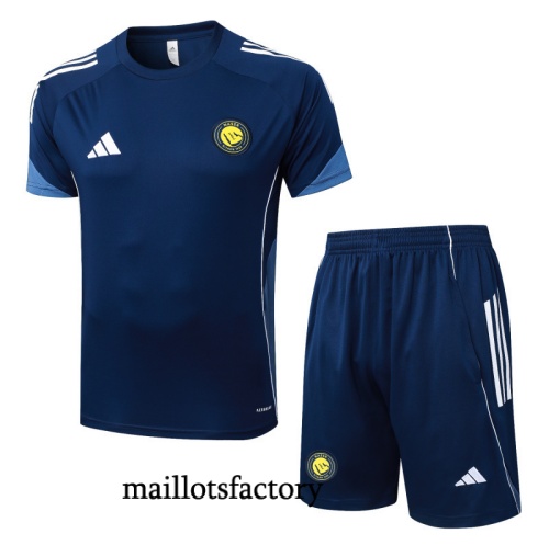 Grossiste Maillot d'entrainement Al-Nassr Shorts 2025/26 Bleu Marine/Blanc Kit