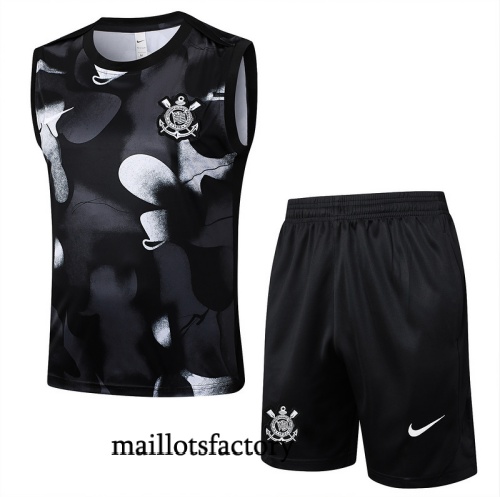 Grossiste Maillot d'entrainement Corinthiens Debardeur 2025/26 Noir/Blanc Kit