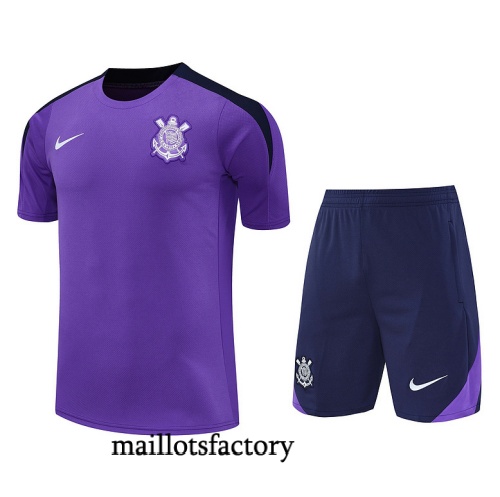 Achetez Maillot d'entrainement Corinthiens + Shorts 2025/26 Violet/Bleu Kit