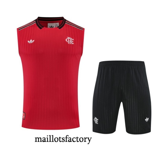 Grossiste Maillot d'entrainement Flamengo Debardeur 2025/26 Rouge/Noir Kit