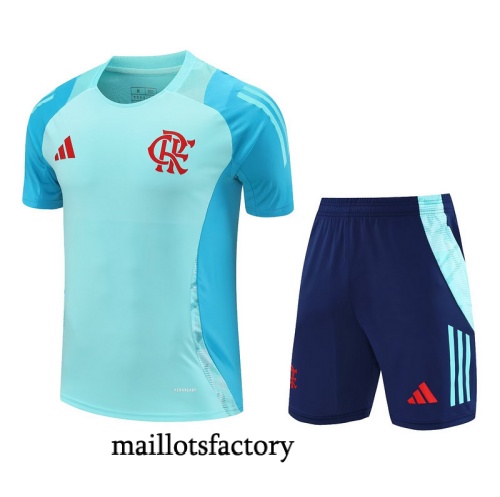 Site Maillot d'entrainement Flamengo Enfant + Shorts 2025/26 Bleu Clair/Vert Kit