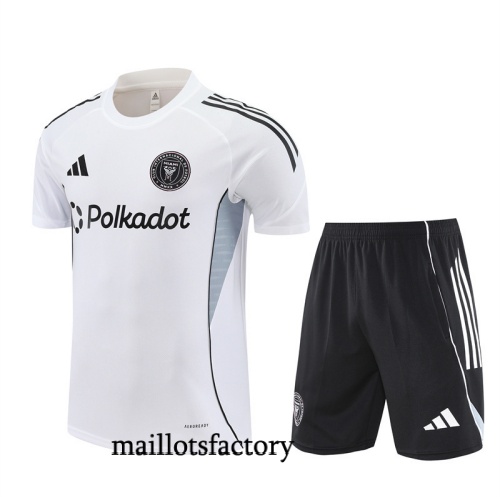 Soldes Maillot d'entrainement Inter Miami + Shorts 2025/26 Blanc/Noir Kit