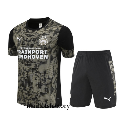 Grossiste Maillot d'entrainement PSV Eindhoven + Shorts 2025/26 Noir Kit