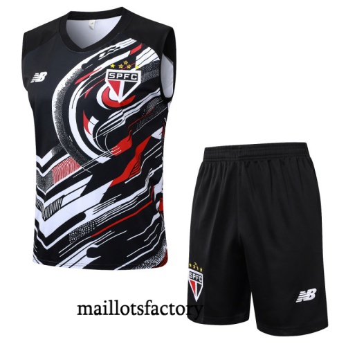 Soldes Maillot d'entrainement Sao Paulo Debardeur 2025/26 Noir Kit