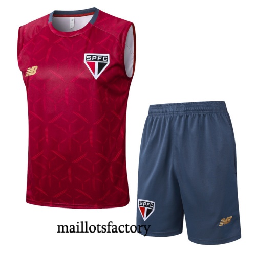 Achetez Maillot d'entrainement Sao Paulo Debardeur 2025/26 Rouge/Gris Kit