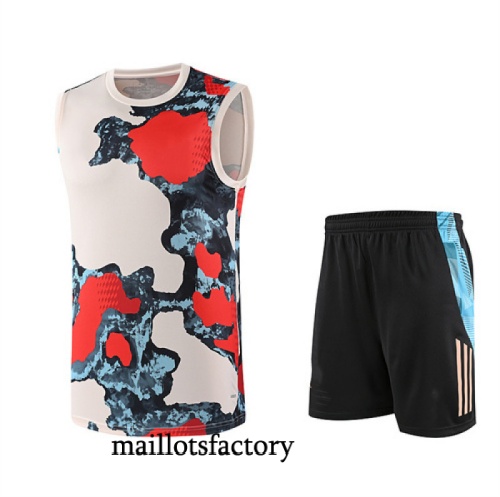 Achat Maillot d'entrainement Bayern Munich Enfant Debardeur 2025/26 Rouge/Noir/Bleu Kit