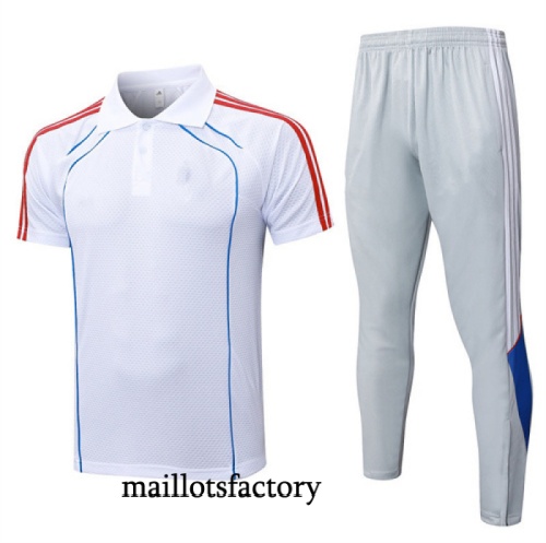 Soldes Maillot d'entrainement Bayern Munich Polo 2025/26 Blanc/Rouge/Bleu Kit