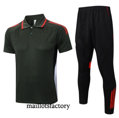 Soldes Maillot d'entrainement Bayern Munich Polo 2025/26 Vert/Noir/Rouge Kit