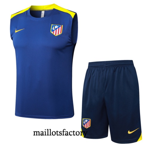 Site Maillot d'entrainement Atletico Madrid Debardeur 2025/26 Bleu Marine/Jaune Kit