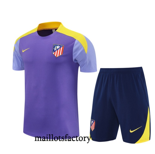 Soldes Maillot d'entrainement Atletico Madrid Enfant + Shorts 2025/26 Violet/Bleu/Jaune Kit