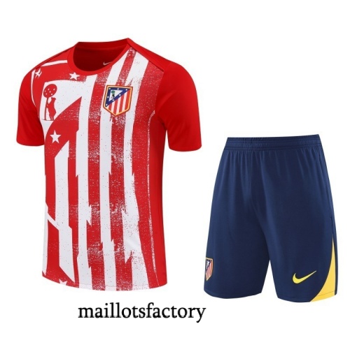 Achetez Maillot d'entrainement Atletico Madrid + Shorts 2025/26 Rouge/Bleu Marine/Blanc Kit