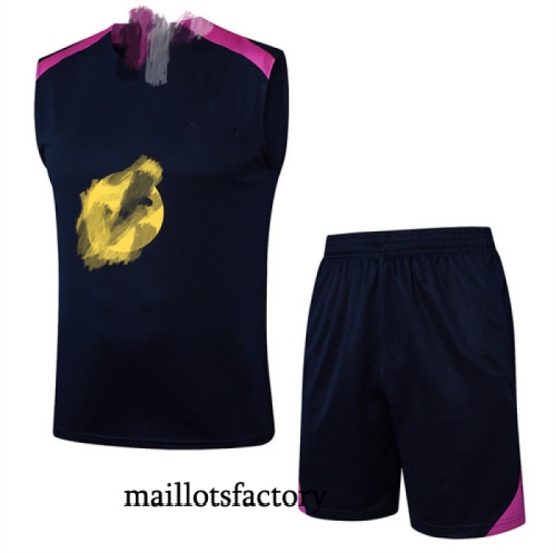 Soldes Maillot d'entrainement Barcelone Debardeur 2025/26 Bleu Marine/Violet Kit