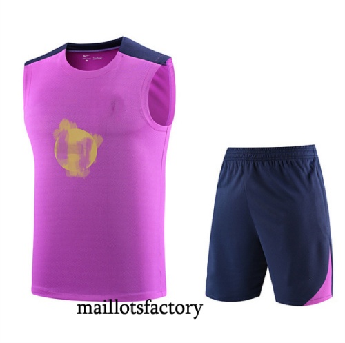 Achetez Maillot d'entrainement Barcelone Debardeur 2025/26 Violet/Bleu Marine Kit
