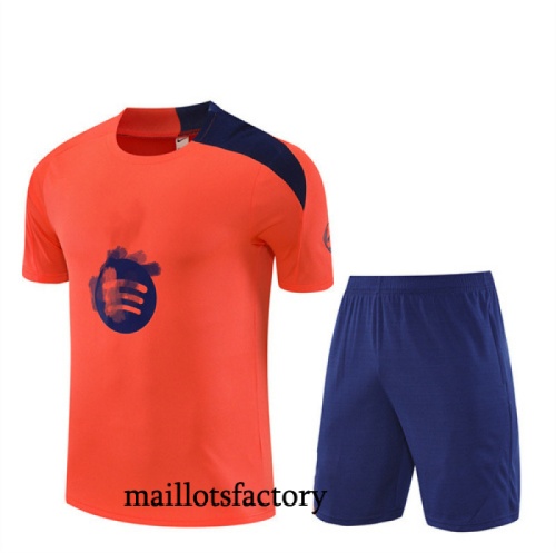 Achetez Maillot d'entrainement Barcelone + Shorts 2025/26 Orange/Bleu Kit
