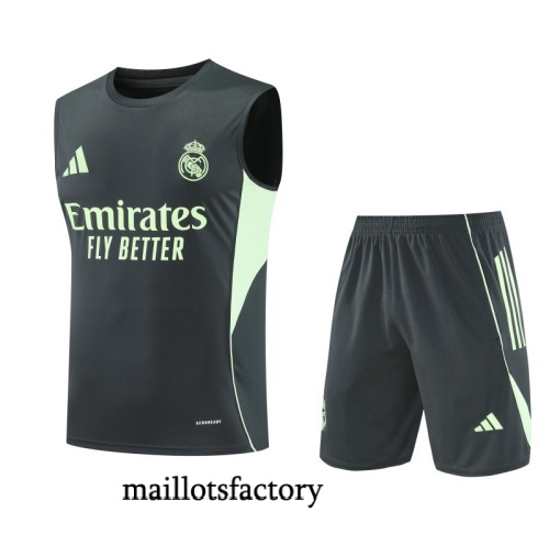 Site Maillot d'entrainement Real Madrid Debardeur 2025/26 Bleu Marine/Vert Kit