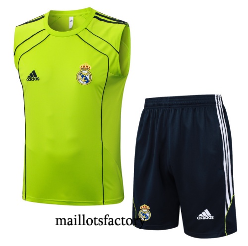 Achat Maillot d'entrainement Real Madrid Debardeur 2025/26 Vert/Noir/Blanc Kit