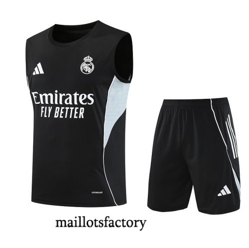 Achetez Maillot d'entrainement Real Madrid Debardeur 2025/26 Noir/Blanc/Vert Kit