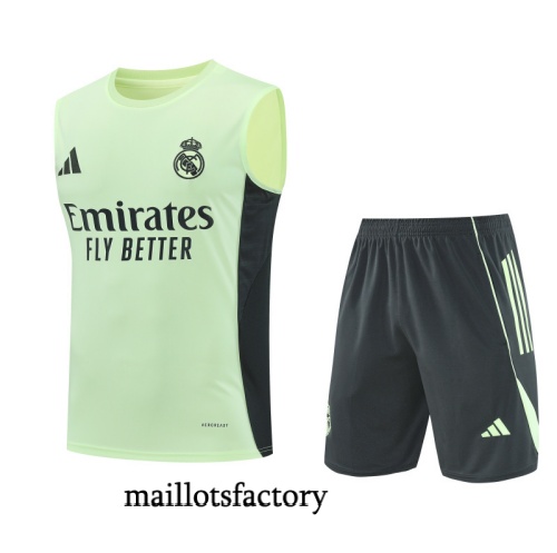 Soldes Maillot d'entrainement Real Madrid Debardeur 2025/26 Vert/Bleu Marine Kit