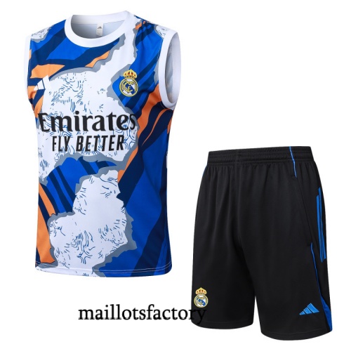 Grossiste Maillot d'entrainement Real Madrid Debardeur 2025/26 Noir/Bleu Kit