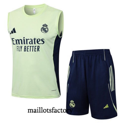 Achat Maillot d'entrainement Real Madrid Debardeur 2025/26 Vert/Bleu Marine Kit