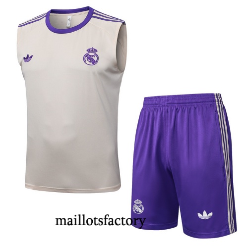 Soldes Maillot d'entrainement Real Madrid Debardeur 2025/26 abricot/Violet Kit