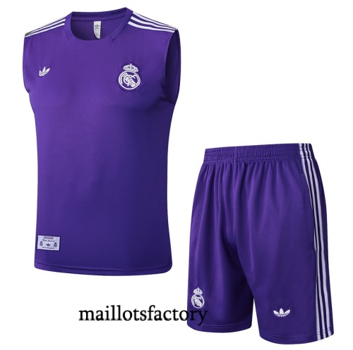 Achetez Maillot d'entrainement Real Madrid Debardeur 2025/26 violet/Blanc Kit