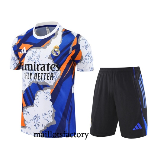 Soldes Maillot d'entrainement Real Madrid Enfant + Shorts 2025/26 Jaune/Bleu/Noir Kit