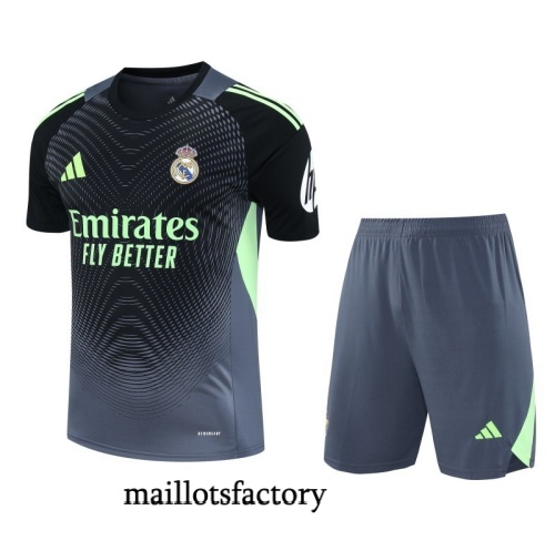 Grossiste Maillot d'entrainement Gardien De But Real Madrid Shorts 2025/26 Gris/Noir Kit