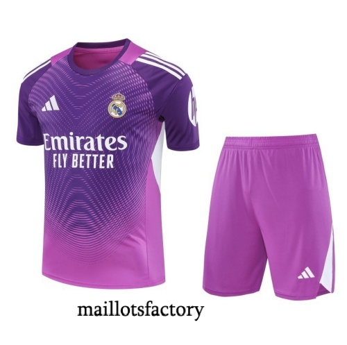 Achetez Maillot d'entrainement Gardien De But Real Madrid Shorts 2025/26 Violet/Blanc Kit