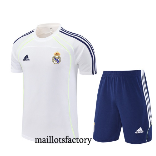 Achetez Maillot d'entrainement Real Madrid + Shorts 2025/26 Blanc/Bleu Marine Kit