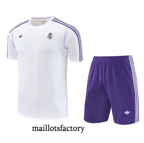 Site Maillot d'entrainement Real Madrid + Shorts 2025/26 Blanc/Violet Kit