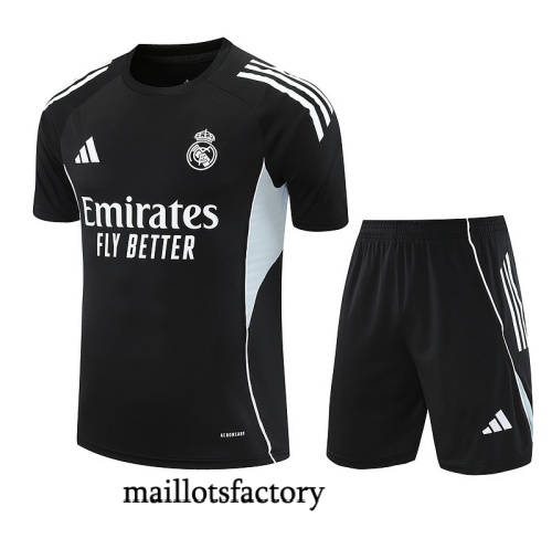 Site Maillot d'entrainement Real Madrid + Shorts 2025/26 Noir/Vert/Blanc Kit