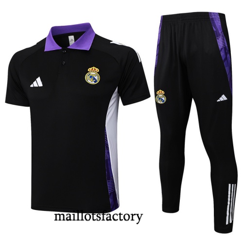 Achetez Maillot d'entrainement Real Madrid Polo 2025/26 Noir/Violet/Blanc Kit