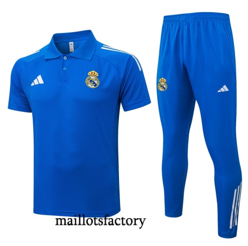 Achat Maillot d'entrainement Real Madrid Polo 2025/26 Bleu/Blanc Kit