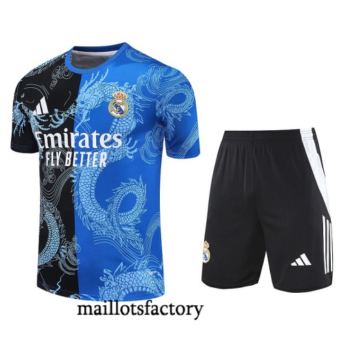 Site Maillot d'entrainement Real Madrid + Shorts 2025/26 Bleu/Noir/Blanc Kit