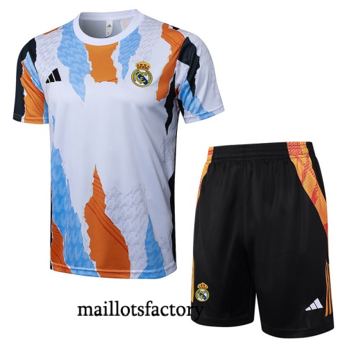 Achat Maillot d'entrainement Real Madrid + Shorts 2025/26 Bleu/Jaune/Blanc Kit