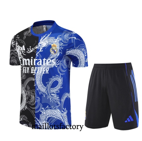 Achat Maillot d'entrainement Real Madrid + Shorts 2025/26 Noir/Bleu Kit
