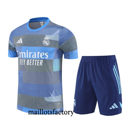 Soldes Maillot d'entrainement Real Madrid + Shorts 2025/26 Bleu Clair Kit