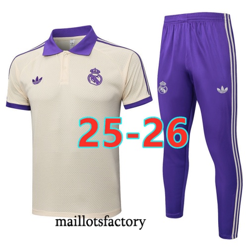 Soldes Maillot d'entrainement Real Madrid Polo 2025/26 abricot/Violet Kit