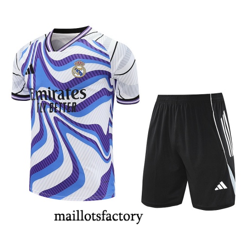 Achetez Maillot d'entrainement Real Madrid + Shorts 2025/26 Violet/Blanc/Noir Kit