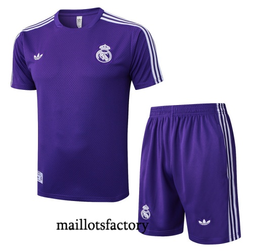 Achat Maillot d'entrainement Real Madrid + Shorts 2025/26 violet/Blanc Kit