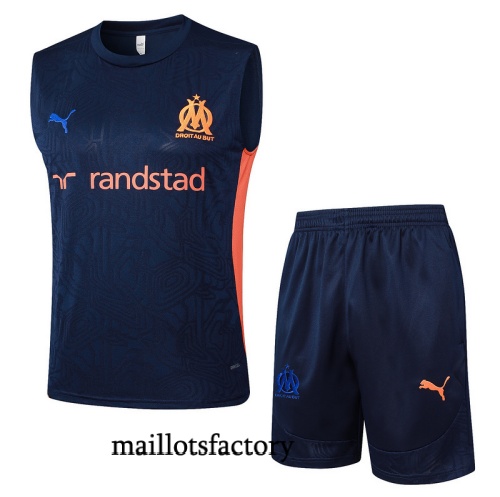 Achetez Maillot d'entrainement Marseille Debardeur 2025/26 Bleu Marine/Orange Kit