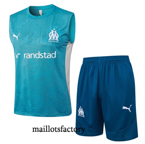 Site Maillot d'entrainement Marseille Debardeur 2025/26 Bleu/Blanc Kit
