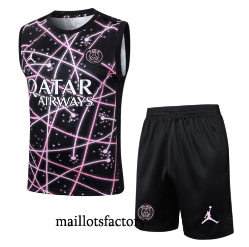 Soldes Maillot d'entrainement PSG Debardeur 2025/26 Noir Kit