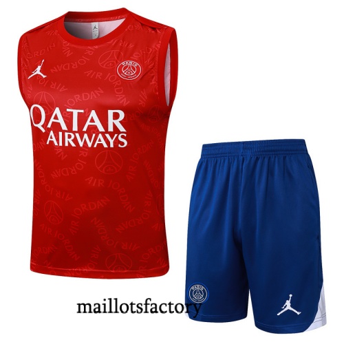 Achetez Maillot d'entrainement PSG Debardeur 2025/26 Rouge/Bleu Kit