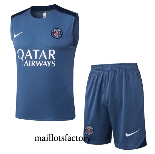 Soldes Maillot d'entrainement PSG Debardeur 2025/26 Gris/Noir Kit