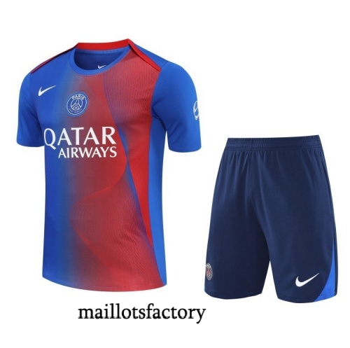 Soldes Maillot d'entrainement Paris PSG Shorts 2025/26 Rouge/bleu Kit